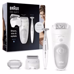 Braun Silk-épil 5 5805, Argent, Blanc, 28 pince(s), Batterie, 100 - 240 V, Batterie intégré, 1 h