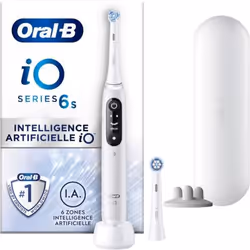 Oral-B iO 6, Adulte, Brosse à dents vibrante, Soin quotidien, Nettoyage en profondeur, Soins des gencives, Sensible, Blanchim ...