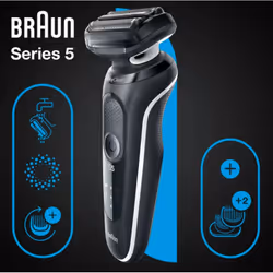 Braun Series 5 51-W1600s Rasoir à grille Noir, Blanc