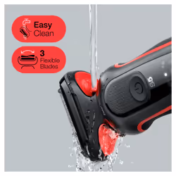 Braun Series 5 50-R1000s Rasoir à grille Noir, Rouge - Vue supplémentaire 4