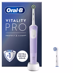 Oral-B Vitality Pro, Adulte, Brosse à dents rotative oscillante, Soin quotidien, Super sensitive, Sensible, Violet, 2 min, Ba ...