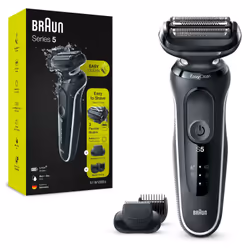 Braun Series 5 51-W1500s, Rasoir à grille, Acier inoxydable, Boutons, Noir, Chargement, Vitesse, Batterie