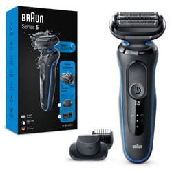 Braun Series 5 51-B1500s Rasoir à grille Tondeuse Noir, Bleu
