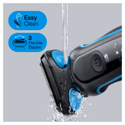 Braun Series 5 51-B1500s Rasoir à grille Tondeuse Noir, Bleu