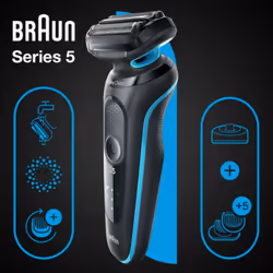Braun Series 5 51-M4500cs Rasoir à grille Noir, Bleu
