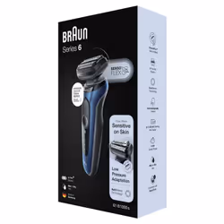Braun Series 6 61-B1000s Rasoir à grille Noir, Bleu - Vue supplémentaire 6