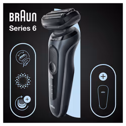 Braun Series 6 61-N1000s Rasoir à grille Noir, Gris