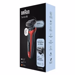 Braun Series 6 61-R1000s Rasoir à grille Noir, Rouge