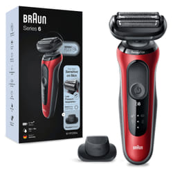 Braun Series 6 61-R1200s Rasoir à grille Tondeuse Noir, Rouge