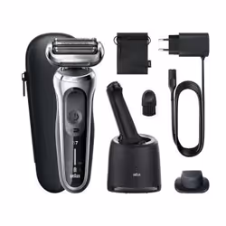 Braun Series 7 71-S7200cc, Rasoir à grille, Boutons, Noir, Argent, Batterie, Lithium-Ion (Li-Ion), 50 min