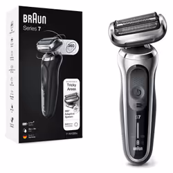 Braun Series 7 71-S1000s, Rasoir à grille, AutoSense, 360° Adaptive system, Boutons, Argent, LED, Batterie