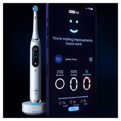 Oral-B iO Series 10 Adulte Brosse à dents rotative oscillante Blanc - Vue supplémentaire 9