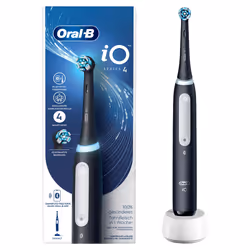 Oral-B iO Series 4 , Adulte, Brosse à dents rotative oscillante, Soin quotidien, Sensible, Super sensitive, Noir, Batterie, 1 ...