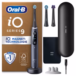 Braun Oral-B iO Series 9 Plus Edition, Adulte, Brosse à dents oscillante, Soin quotidien, Soins des gencives, Sensible, Blanc ...