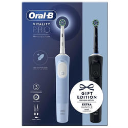 Oral-B Vitality Pro Duo Adulte Brosse à dents rotative oscillante Noir, Bleu, Blanc