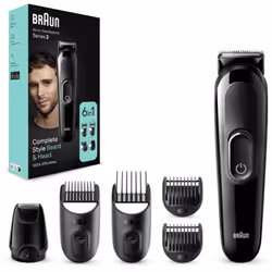 Braun MGK3410, Noir, 1 mm, 2,1 cm, Universel, Batterie, 50 min