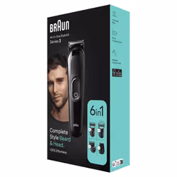 Braun MGK3410, Noir, 1 mm, 2,1 cm, Universel, Batterie, 50 min