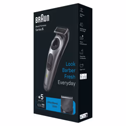 Braun BeardTrimmer 5 80708228 tondeuse à barbe Batterie 40 2 cm Noir, Gris