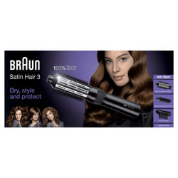 Braun Satin Hair 3 AS 330 Brosse soufflante à air chaud Noir, Bleu, Lilas 400 W 2 m