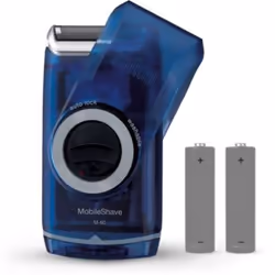 Braun PocketGo M60b, Rasoir à grille, Acier inoxydable, Boutons, Noir, Bleu, Batterie, AA