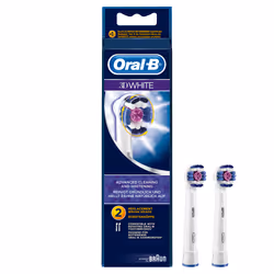 Oral-B 3DWhite Brossettes De Rechange Pour Brosse À Dents Électrique x2, 2 pièce(s), Blanc, alle Oral-B elektrische tandenbor ...