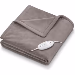 HD 75 - Couverture chauffante Taupe - Ultra douce respirante et temprature réglable avec arret automatique- 180 x 130cm