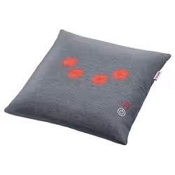 Coussin de massage Shiatsu - 4 têtes - Fonction chaleur et lumière - Housse amovible