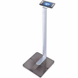 enquête Analyse détaillée de l'ensemble du corps avec connexion à l'applicationComprend une mesure croisée avec 8 électrodes pour un contrôle précis des différentes zones du corpsComme pour le professionnel : écran surélevé sur pied en aluminium avec éclairage bleuPoids