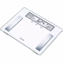 enquête 5 niveaux d'activité Chiffres de grande taille et bien lisibles Grande surface d'appui avec verre de sécurité description Le pèse-personne impédancemètre en verre BG 51 XXL est