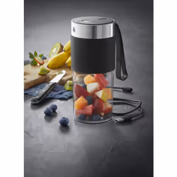 WMF KITCHENminis Mix on the Go 0,3 L Robot mixer 50 W Noir, Acier inoxydable, Transparent