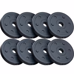 Disques de Poids - SCSPORTS - 10 kg - 8 x 125 kg en Plastique - Fitness à la Maison - Noir