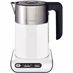 Bosch TWK8611, 1,5 L, 2400 W, Anthracite, Blanc, Acier inoxydable, Thermostat réglable, Indicateur de niveau d'eau
