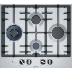 Bosch Serie 6 PCI6A5B90 plaque Noir, Acier inoxydable Intégré Gaz 4 zone(s)