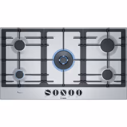 Bosch Serie 6 PCR9A5B90, Noir, Acier inoxydable, Intégré, Gaz, Acier inoxydable, 5 zone(s), 5 zone(s)