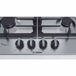 Bosch Serie 6 PCP6A5B90 plaque Noir, Acier inoxydable Intégré Gaz 4 zone(s)