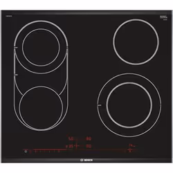 Bosch Serie 8 PKM675DP1D, Noir, Acier inoxydable, Intégré, Céramique, Verre-céramique, 4 zone(s), 4 zone(s)