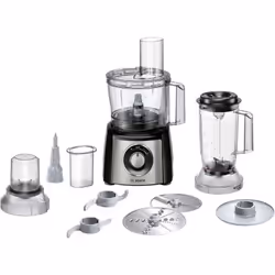 Bosch MCM3501M, 2,3 L, Noir, Acier inoxydable, Rotatif, 1 L, 1,2 m, Safety locking lid and bowl