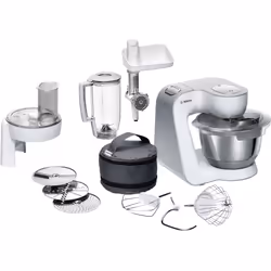 Bosch MUM58231, 3,9 L, Blanc, 3 disques, Acier inoxydable, Plastique, Acier inoxydable, 1000 W