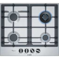 Bosch Serie 6 PCH6A5C90D plaque Noir, Acier inoxydable Intégré Gaz 4 zone(s)