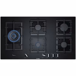 Bosch Serie 6 PPS9A6B90, Noir, Intégré, Gaz, Verre trempé, 5 zone(s), 5 zone(s)