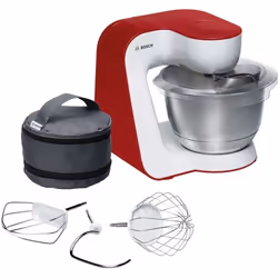 Bosch MUM5 StartLine MUM54R00, 3,9 L, Rouge, Blanc, Rotatif, 1,1 m, Fonctionnement, Acier inoxydable