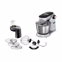 Bosch MUM9D33S11, 5,5 L, Noir, Argent, Rotatif, 1 m, Acier inoxydable, Métal