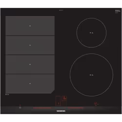 Siemens EX675LEC1E, Aluminium, Noir, Intégré, Plaque avec zone à induction, Verre-céramique, 4 zone(s), 4 zone(s)