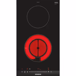 Siemens ET375FFP1E, Noir, Acier inoxydable, Intégré, Céramique, Verre-céramique, 2 zone(s), 2 zone(s)
