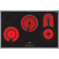 Siemens ET845FCP1D, Noir, Acier inoxydable, Intégré, Céramique, Verre-céramique, 5 zone(s), 5 zone(s)