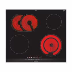 Siemens ET675FNP1E, Noir, Acier inoxydable, Intégré, Céramique, Verre-céramique, 4 zone(s), 4 zone(s)