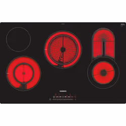 Siemens ET801FCP1D, Noir, Acier inoxydable, Intégré, Céramique, Verre-céramique, 5 zone(s), 5 zone(s)