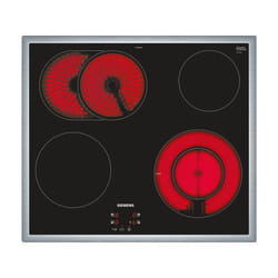 Siemens EF645BNN1E plaque Noir, Acier inoxydable Intégré Céramique 4 zone(s)