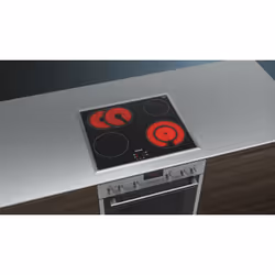Siemens EF645BNN1E plaque Noir, Acier inoxydable Intégré Céramique 4 zone(s)