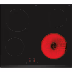 Siemens iQ100 ET63RBEA8E, Noir, Intégré, 59.2 cm, Céramique, Verre-céramique, 4 zone(s)